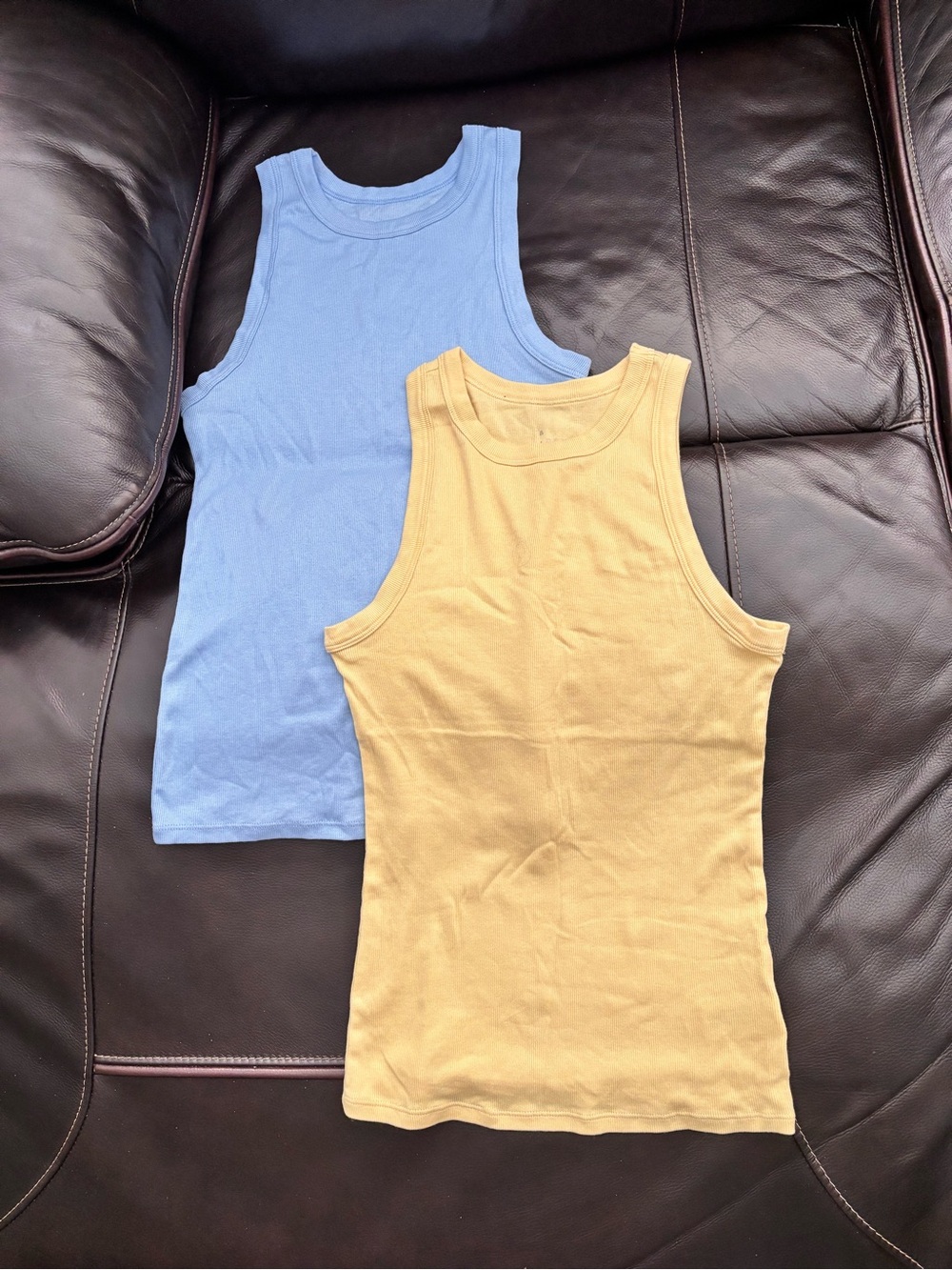 Target Women's Tank Tops in Light Blue and Mustard